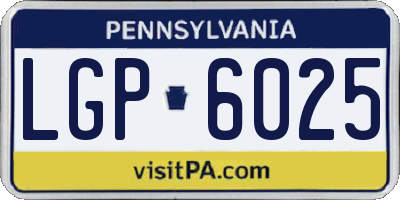 PA license plate LGP6025