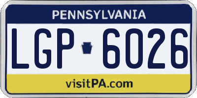 PA license plate LGP6026