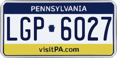 PA license plate LGP6027