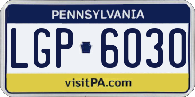 PA license plate LGP6030