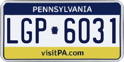 PA license plate LGP6031