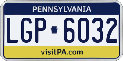 PA license plate LGP6032
