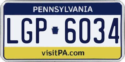 PA license plate LGP6034