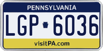 PA license plate LGP6036