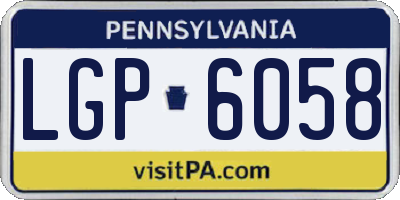 PA license plate LGP6058