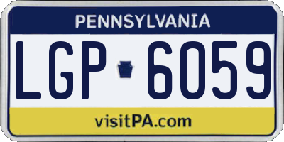 PA license plate LGP6059