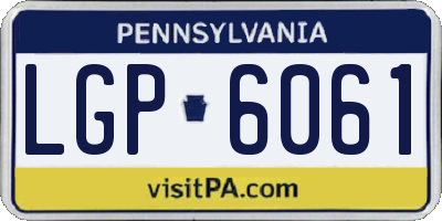 PA license plate LGP6061