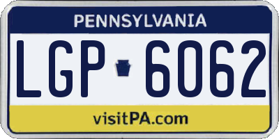 PA license plate LGP6062