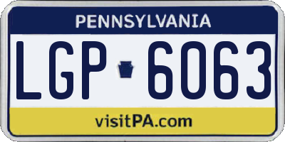 PA license plate LGP6063