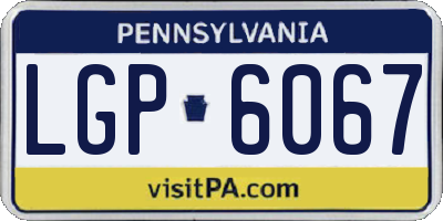 PA license plate LGP6067