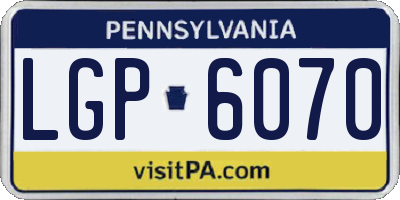PA license plate LGP6070
