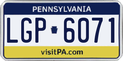 PA license plate LGP6071