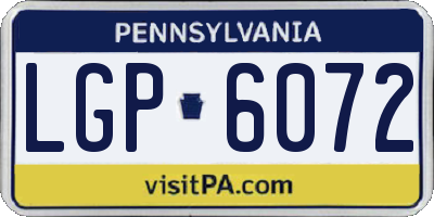 PA license plate LGP6072