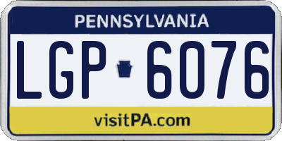 PA license plate LGP6076