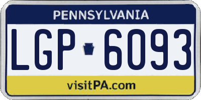 PA license plate LGP6093