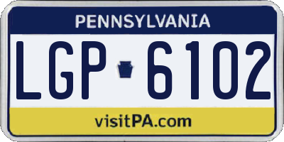 PA license plate LGP6102