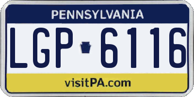 PA license plate LGP6116
