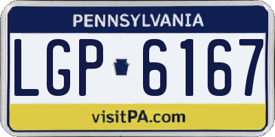 PA license plate LGP6167