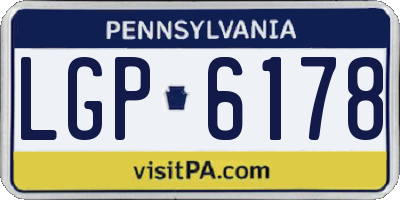 PA license plate LGP6178