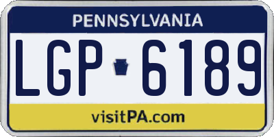 PA license plate LGP6189