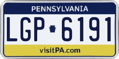 PA license plate LGP6191