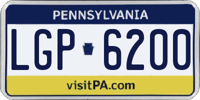 PA license plate LGP6200