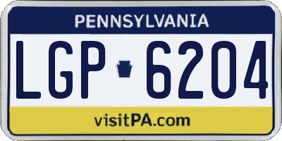 PA license plate LGP6204