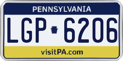 PA license plate LGP6206