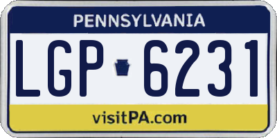 PA license plate LGP6231