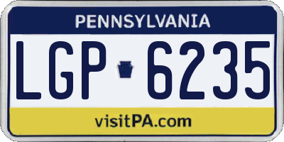 PA license plate LGP6235