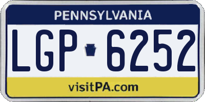 PA license plate LGP6252