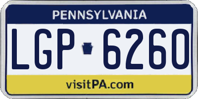 PA license plate LGP6260