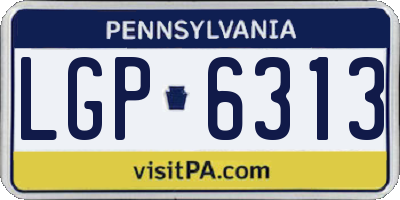 PA license plate LGP6313