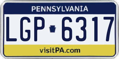 PA license plate LGP6317