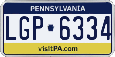 PA license plate LGP6334
