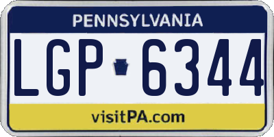 PA license plate LGP6344