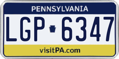 PA license plate LGP6347
