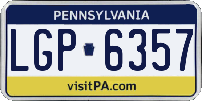 PA license plate LGP6357