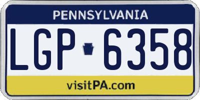 PA license plate LGP6358