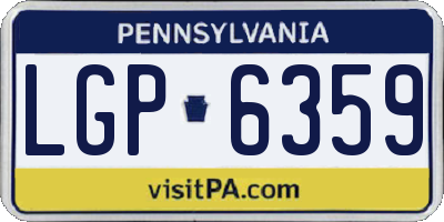 PA license plate LGP6359