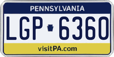 PA license plate LGP6360