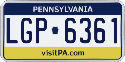 PA license plate LGP6361