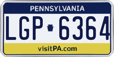 PA license plate LGP6364