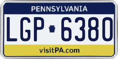 PA license plate LGP6380