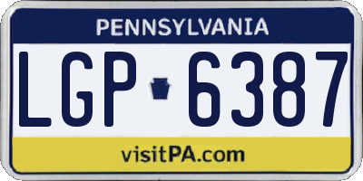 PA license plate LGP6387