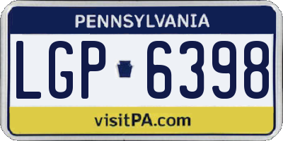PA license plate LGP6398