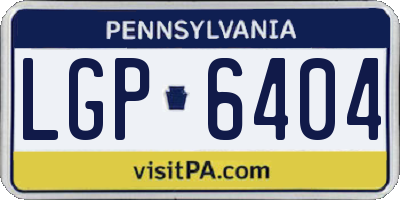 PA license plate LGP6404