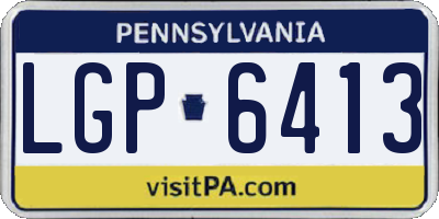 PA license plate LGP6413