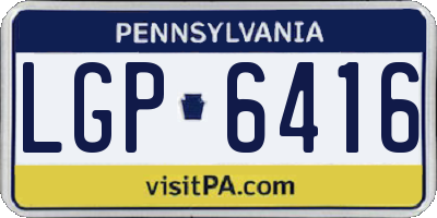 PA license plate LGP6416