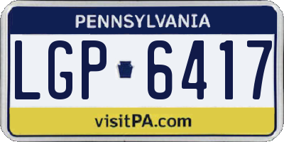 PA license plate LGP6417